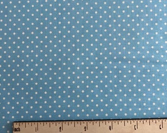 Light Blue Small Dot Cotton Fabric - Riley Blake Celestial Blue Swiss Dot