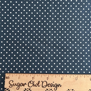 Dark Blue Small Dot Cotton Fabric - Riley Blake Oxford Blue Swiss Dot
