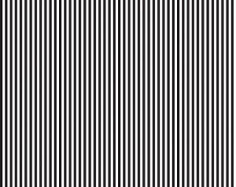 Black and White Stripe Fabric - Riley Blake Designs 1/8" Stripe - Black and White Stripe - Eighth Inch Stripe Fabric