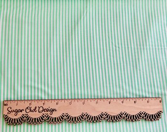 Mint Green Narrow Stripe Cotton Quilting Fabric – Riley Blake Designs 1/8"