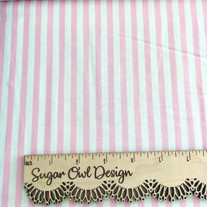 Pink and White Stripe Fabric - Riley Blake Designs 1/4&quot; Stripe -  Baby Pink and White Stripe - Quarter Inch Stripe Fabric