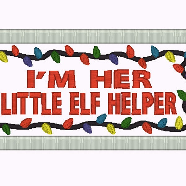 2x4 Im her little elf helper w/christmas lights