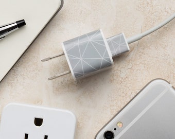iPhone Charger Decal - Matrix Silver - Tech Gift for Him or Her
