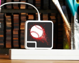 Multipack Charger Decals for iPhone, iPad & Apple Laptop Chargers - Baseball Design - Perfect Gift for Him, Tech Accessory for Baseball fan