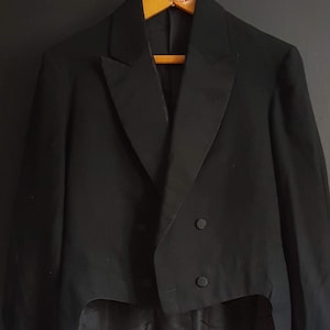 Vintage French black tailcoat evening wear formal white tie Pighini costume suit