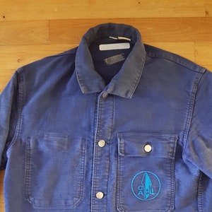 1980s French Moleskin Bleu de Travail workwear jacket &#39;Chantiers Atlantique&#39;