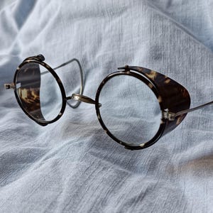 Antique French  silver wire tortoiseshell glasses  spectacles with case shades glare
