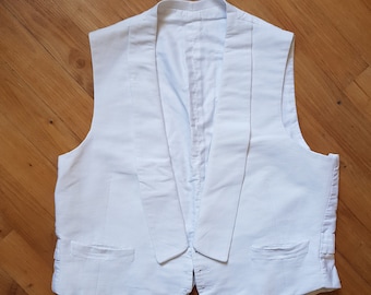 Vintage French white formal waistcoat evening wear white tie ball