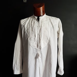 Vintage French mens formal shirt M  &quot;Grand maison du Blanc&quot;