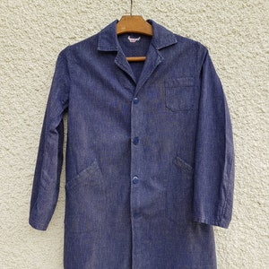 Denim lab coat cheap