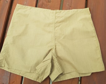 Short vintage en coton kaki français sous-vêtements militaire armée armée M 30-32