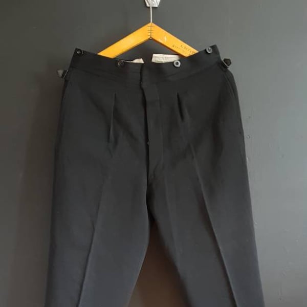 pantalon habillé vintage pour homme pantalon tenue de soirée bretelles sur mesure en queue de poisson cinchback sur mesure