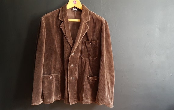 Vintage French corduroy brown cord sack jacket