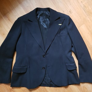 Vintage French tailored mens suit jacket tailored bespoke 1940s 38 Short