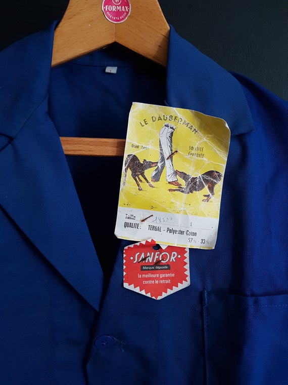 Vintage French labcoat "Dauberman" bleu de travail