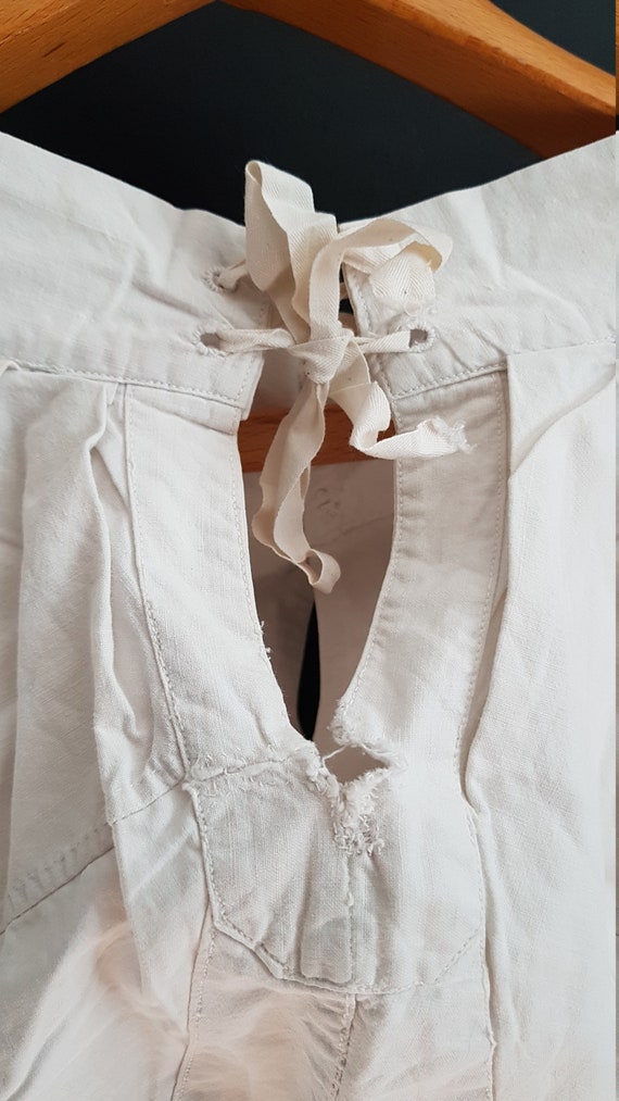 Antique mens linen drawers underwear breeches full le… - Gem
