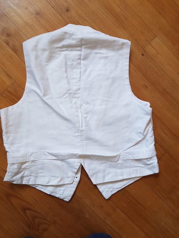 Vintage French white formal waistcoat evening wea… - image 6