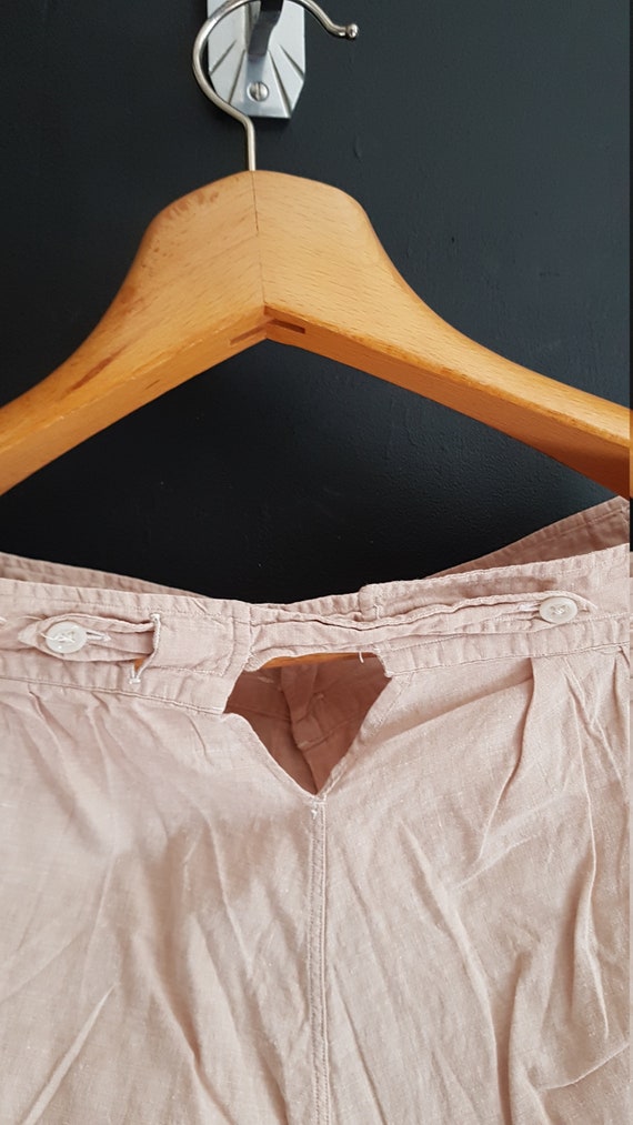 Antique 1940s mens linen drawers underwear breeches f… Gem