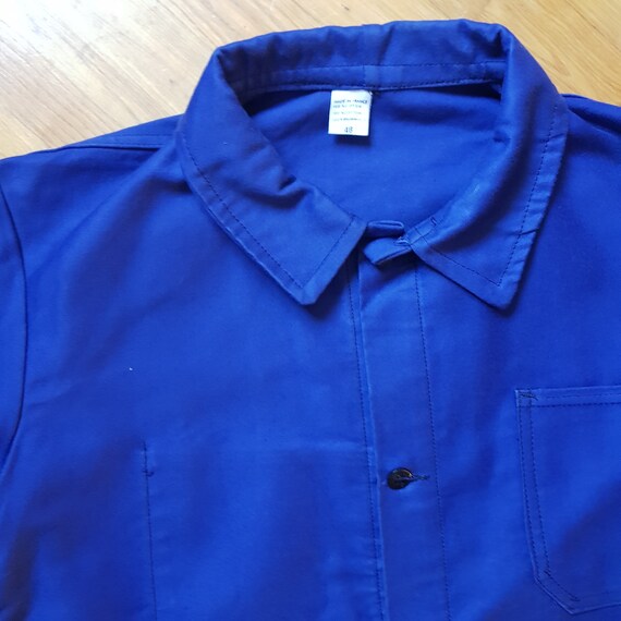 Vintage French dark blue bleu de travail workwear… - image 7