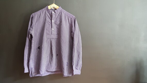 Vintage German workwear chore smock pinstripe arti