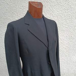 Vintage tailored black morning coat coat formal wedding cutaway jacket