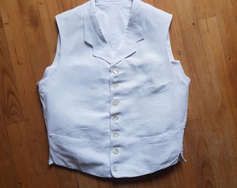 gilet d'été blanc vintage français en coton blanc 38 M