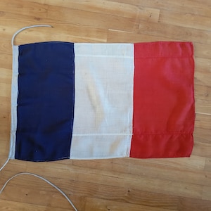 Bandeira tricolor francesa vintage 78 x 48 cm 30,5 x 19"