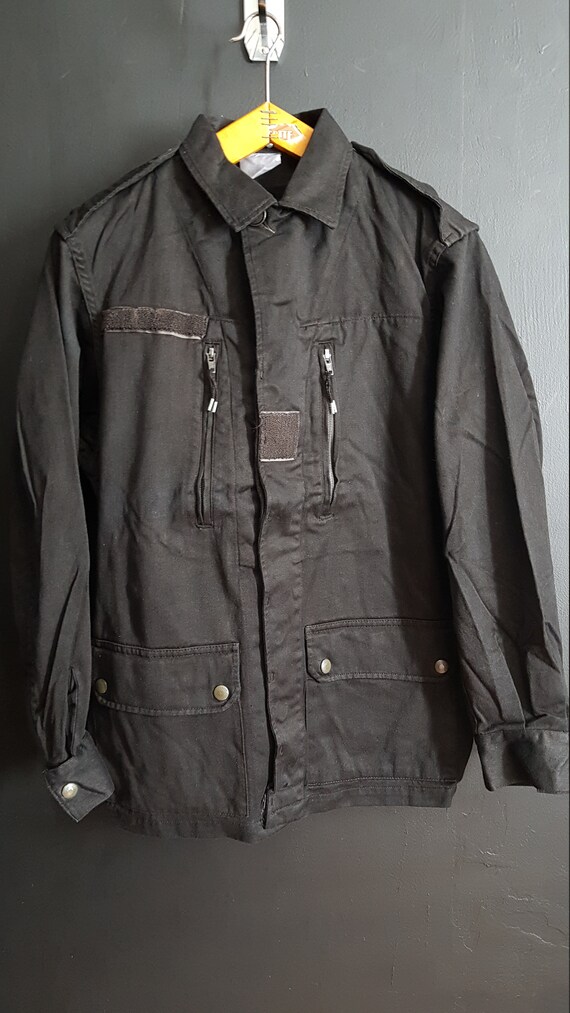 Vintage French M64 army field jacket black Small S - Gem