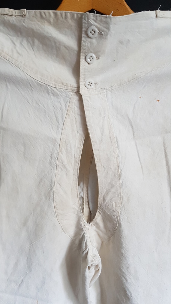 Antique mens linen drawers underwear breeches full le… Gem