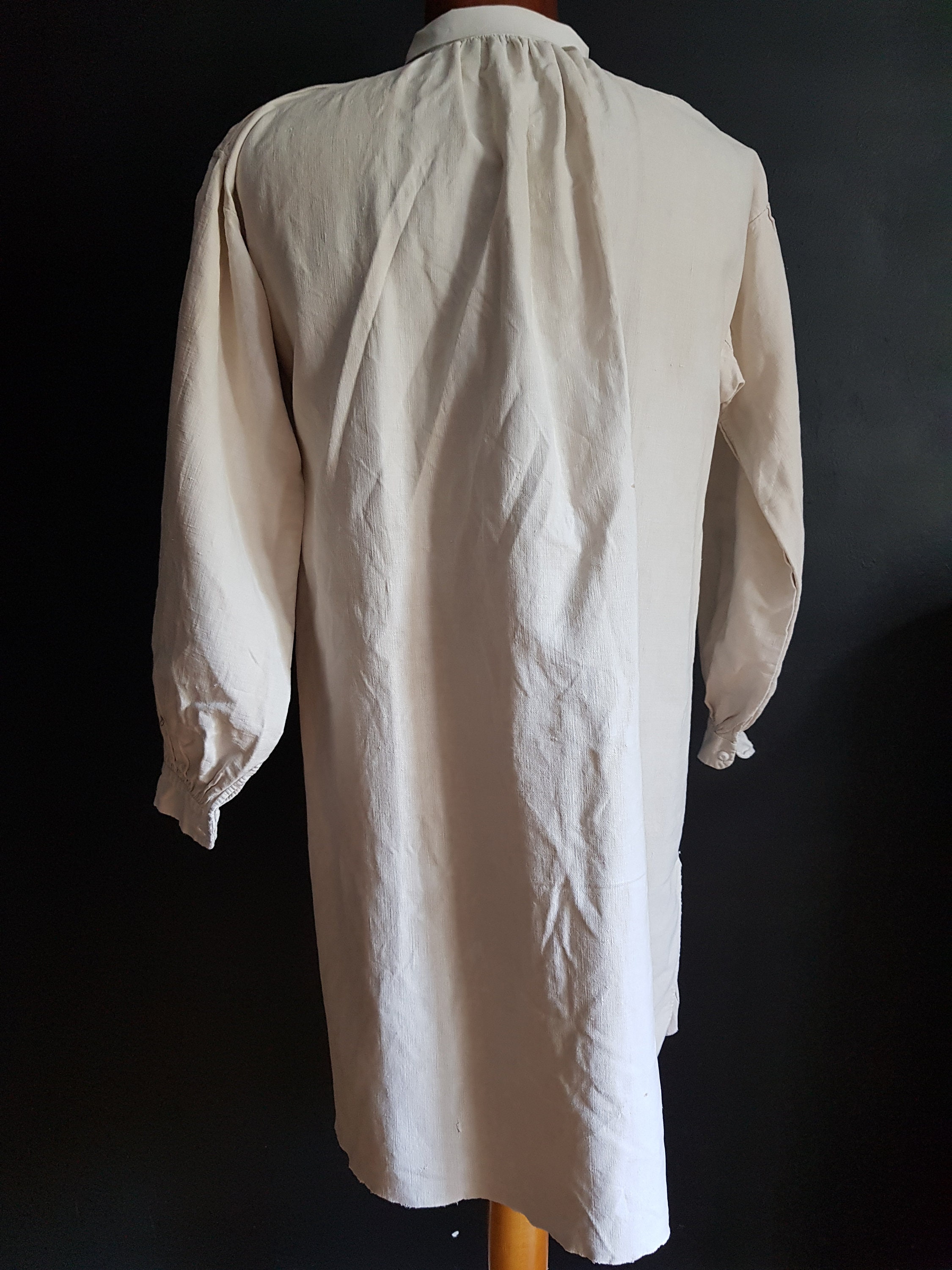 Antique French Linen Farmers Work Shirt Smock M Medium - Etsy