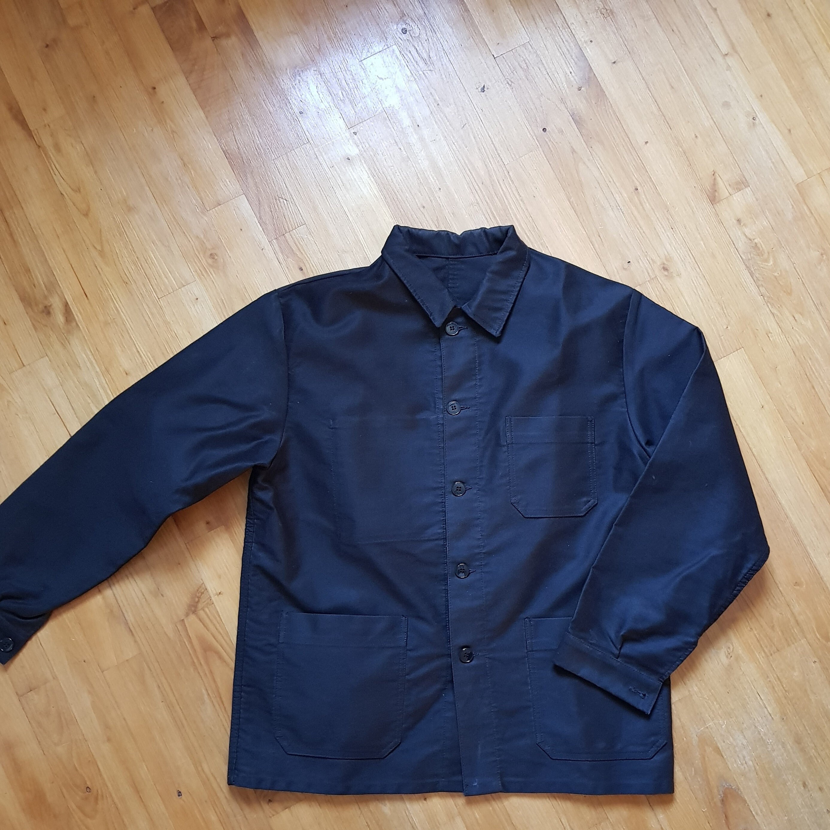 Vintage French Black Moleskin Workwear Jacket L - Etsy Vintage French Black Moleskin Workwear Jacket L - Etsy
