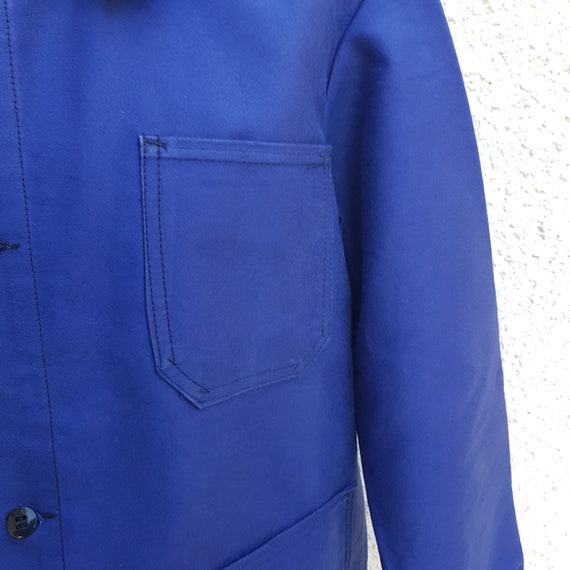Vintage French dark blue bleu de travail workwear… - image 2