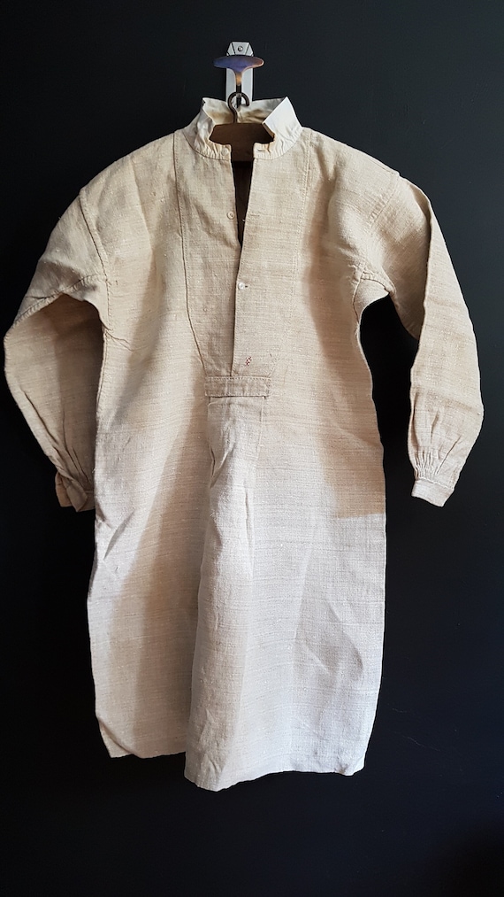 Antique French linen shirt farmers shirt artist smock… - Gem Antique French linen shirt farmers shirt artist smock… - Gem