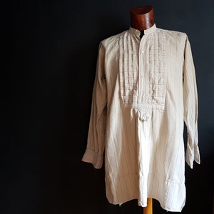 Vintage French  work shirt pullover smock workwear monogram