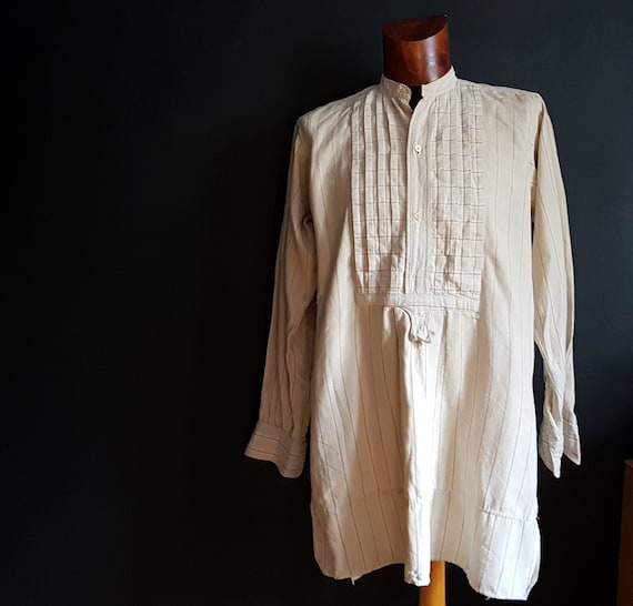 Vintage French work shirt pullover smock workwear