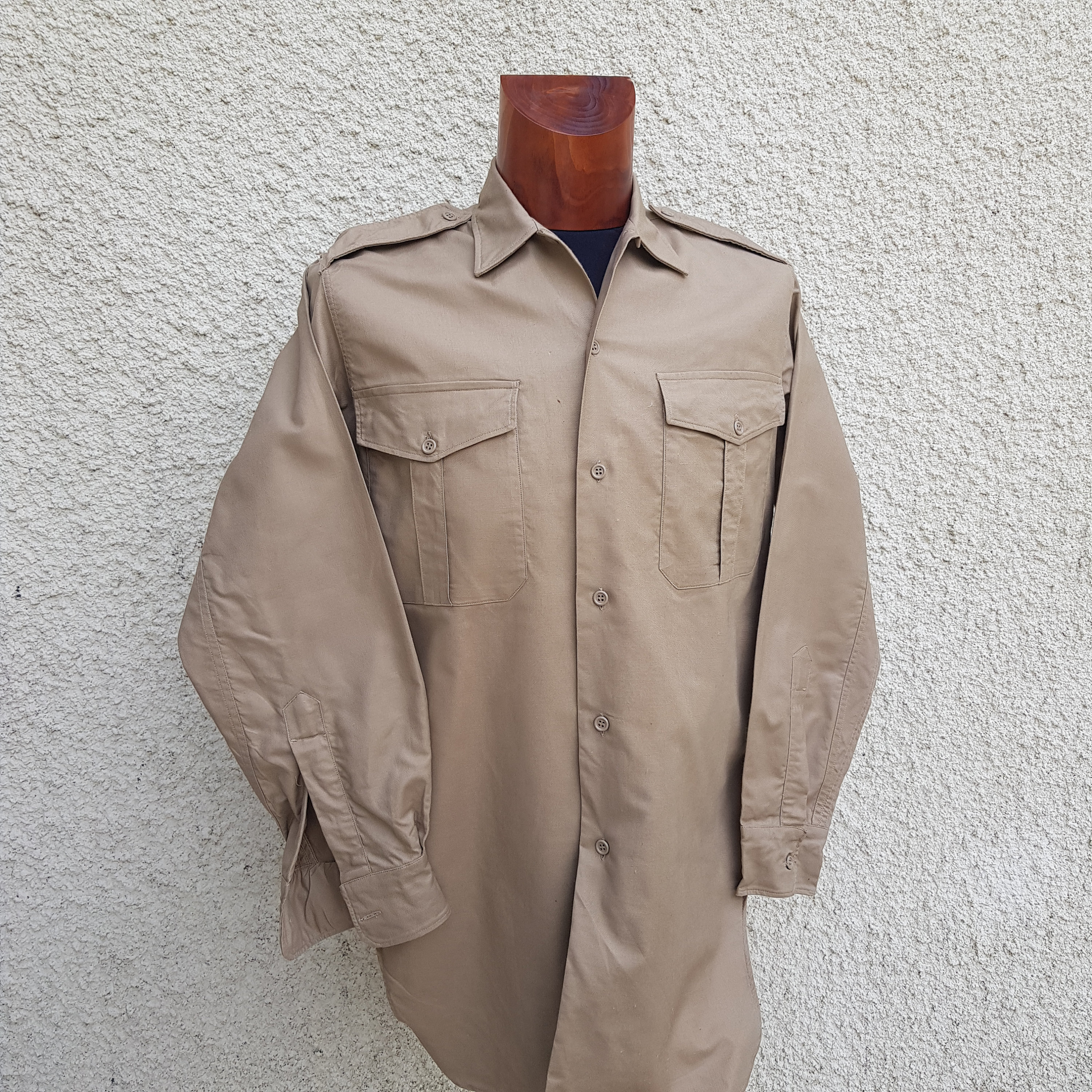 ジ*パ様 1960's French Military Vintage, セレモ Vintage French Army Khaki Long Sleeved Shirt Tropical Desert