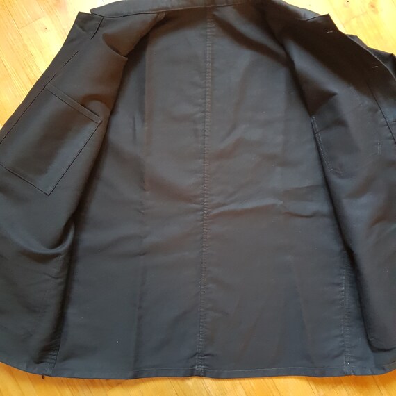 Vintage French Black Moleskin workwear jacket L - image 6