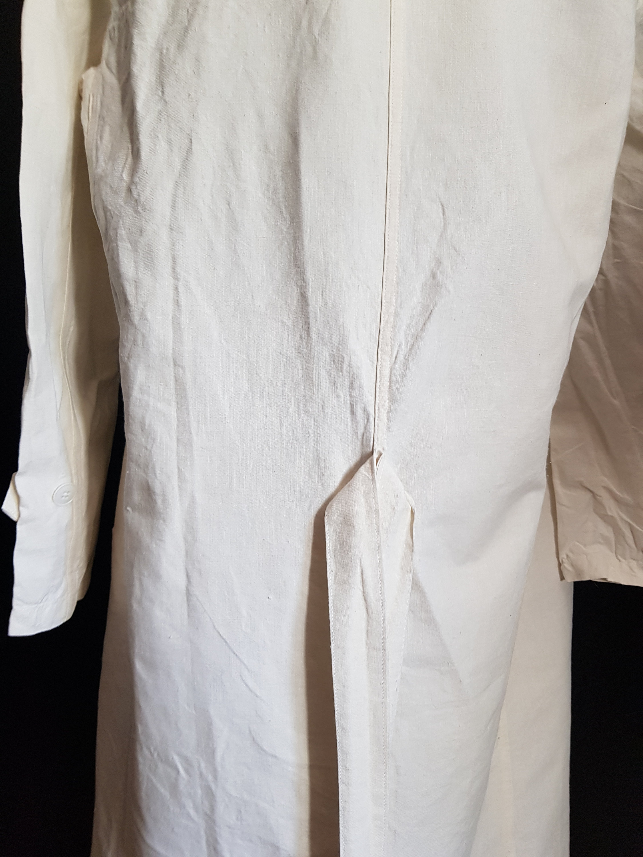 ジャケット・アウター 60s French Military Linen Hospital Coat Vintage 1960s French Military Hospital Surgeons Doctors