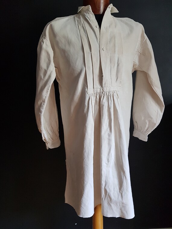 Antique French Linen Farmers Work Shirt Smock M Medium S7 - Etsy