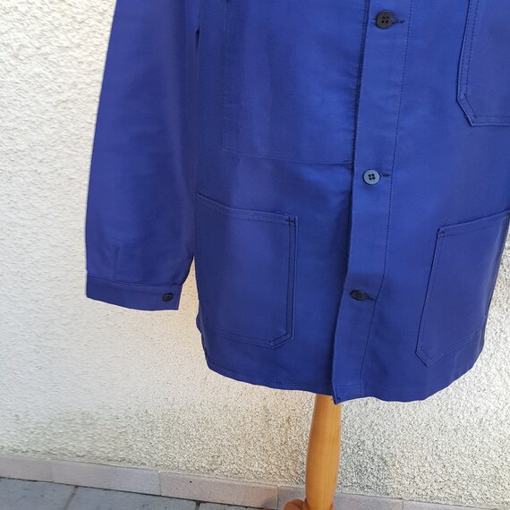 Vintage French dark blue bleu de travail workwear… - image 3