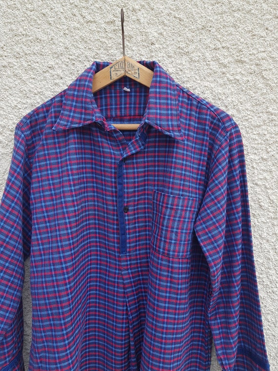 1970s French artists smock checked workshirt work… - image 9