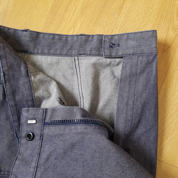 Antique 1950's vintage French Navy linen sailor trousers with Flaps *NEW & RARE*