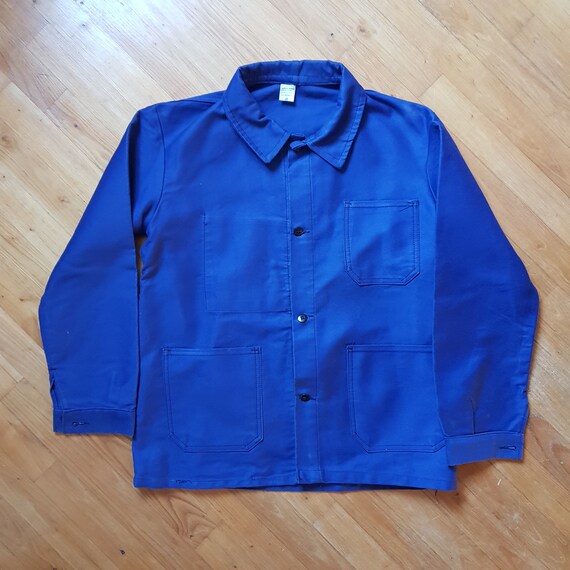 Vintage French dark blue bleu de travail workwear… - image 5