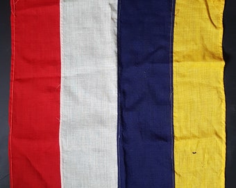 Vintage Linen Nautical Maritime Ships Flag NATO naval division Signal Flag French Naval