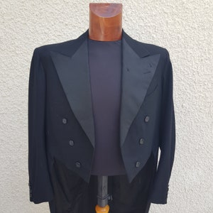 Vintage 1930s bespoke &#39;Lesley & Roberts&#39;  evening tuxedo formal dinner jacket queue de pie menswear womens ladies