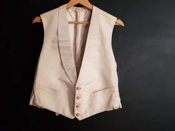 Vintage French white/ivory formal waistcoat vest e