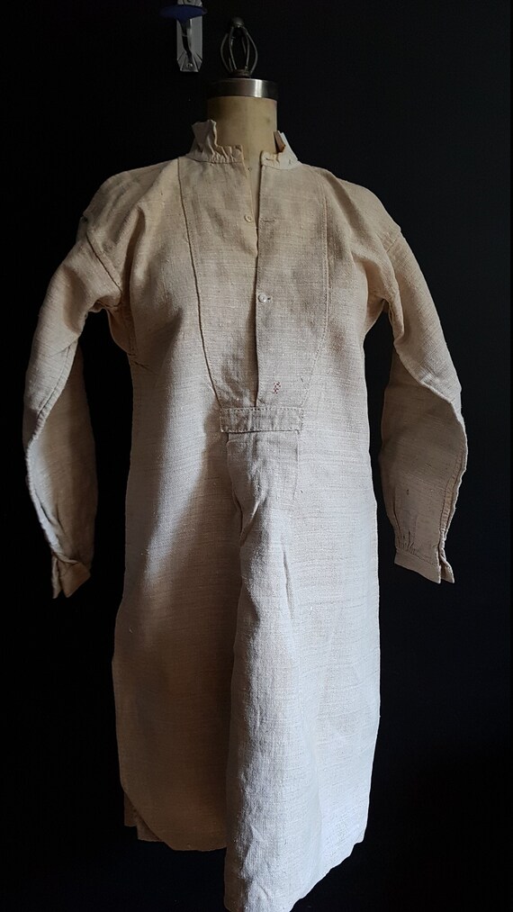 Antique French linen shirt farmers shirt artist sm