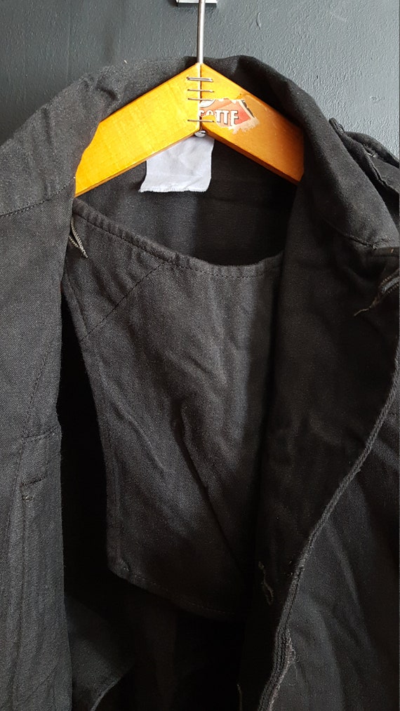 Vintage French M64 army field jacket black Small S Gem