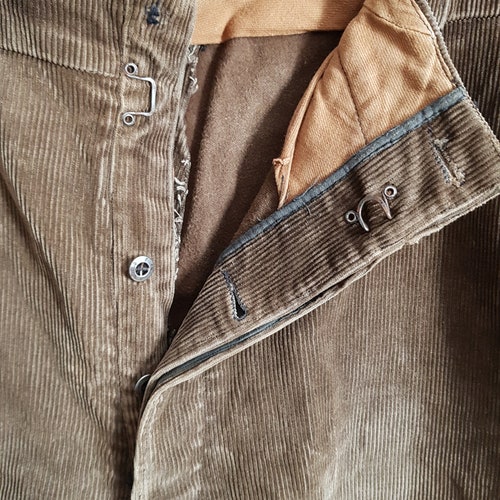 Vintage French Brown shops corduroy Cosserat pants trousers hunting chore workwear boro