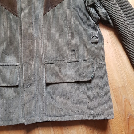 Vintage French mens corduroy suede hunting jacket… - image 4